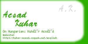 acsad kuhar business card